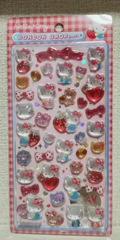 【正規品】第二弾 キティ ボンボンドロップシール 赤