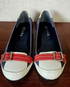 DIANA ダイアナ フラットシューズ パンプス トリコロール