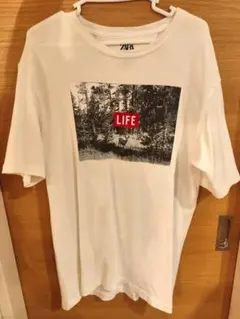 ZARA LIFE フォトプリント Tシャツ ホワイト USA Lサイズのサムネイル