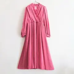ANAYIアナイ プリーツ ロングワンピース シフォン フレア AラインM