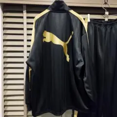 【超美品】PUMA プーマ y2k ジャージ セットアップ L 金×黒