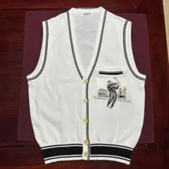 ゴルフウェア ベスト　VELOCITA レトロ　年代物　日本製　ホワイト