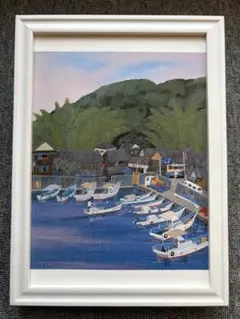 922＊水彩画原画 横浜港 山下橋 船溜まり - メルカリ