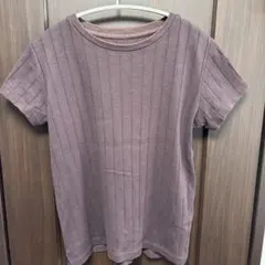 Anti Soaked 汗染み防止リブ編み Tシャツ ブラウン