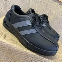 新品★男士★26.0cm★防潑水 寬版仿皮革商務鞋 103 黑