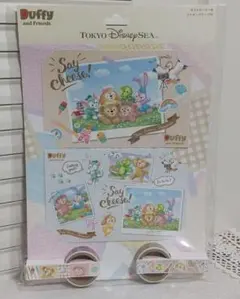 東京ディズニーシー　ダッフィー ＆ フレンズ　ポストカード ＆ マスキングテープ