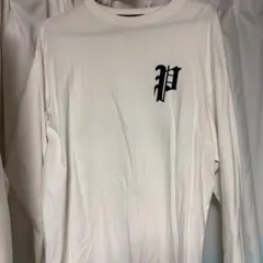ホワイト 長袖カットソー Pロゴ