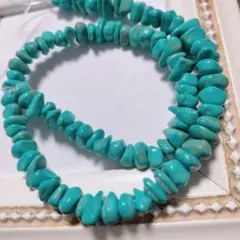 天然石大粒 ターコイズ さざれ石 最大 11mm〜 存在感のある1連まとめ売り