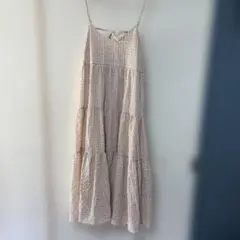 チェック柄ティアードキャミワンピース