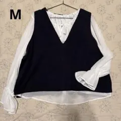 しまむら　Ｖネックベスト　グレー　M