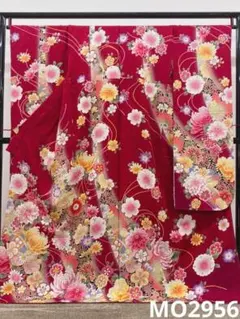振袖 銀通し ラメ刺繍 金彩 紋意匠 身丈172cm 撥水加工済 MO3426