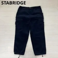 STABRIDGE コーデュロイパンツ カーゴパンツ ワイド 細畝 紺色 XL