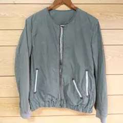 【美品】MA-1 ノーカラー ブルゾン ジャケット カーキ 《限定1着》のサムネイル