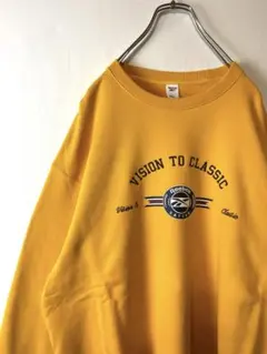 Reebok スウェット 裾カットオフ刺繍ロゴ イエローのサムネイル