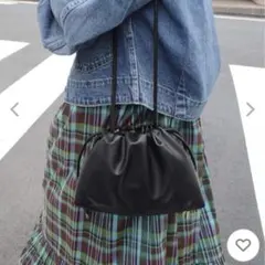クラッチバッグ SLOBE IENA3WAY スムース巾着バッグ ブラック新品のサムネイル