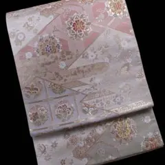 本金吟繍織 】 袋帯 華文 菊 牡丹 藤 金色 フォーマル・礼装 箱付