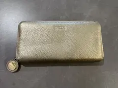 BARCOS ゴールド 長財布 ラウンドファスナー
