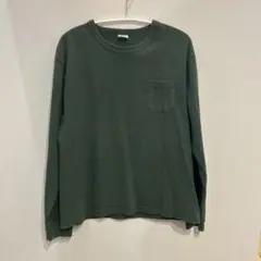 Champion T1011 長袖シャツ L ダークグリーン