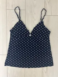 Brandy Melville ネイビー水玉キャミソール