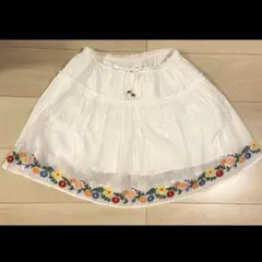 earth music&ecology 花柄刺繍入りフレアスカート レース