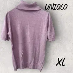 ✨ウール100%✨UNIQLOユニクロ　タートルネック半袖ニット XL サイズ