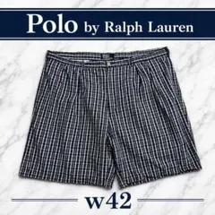 90s POLO Ralph Lauren 2タック チェックショーツ W42のサムネイル