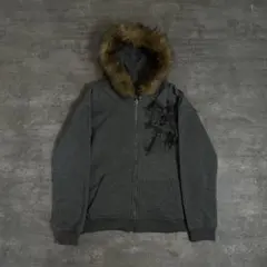 00s Far tight zip up hoodie Y2K grunge