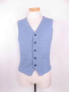 【値下げ】美品　スーツカンパニー　ニットベスト　水色　Ｓのサムネイル