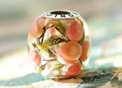 バルト（ウクライナ）産天然琥珀　CHRONICLES ピーチーインタリオビーズ