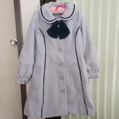 axes femme アウター リボン ロングコート 水色 M