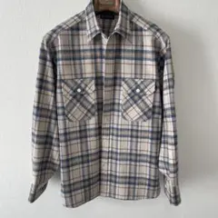 LES LESTON/レスレストン 厚手フランネルシャツ　チェック ベージュ