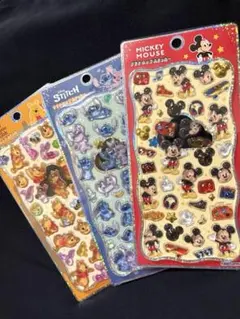 ディズニー プチドロップステッカー ミッキー プーさん スティッチ 3点 正規品