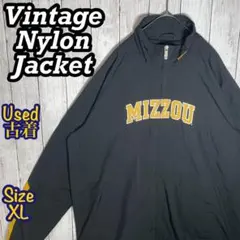 ヴィンテージ ナイロンジャケット オーバーサイズ ビック刺繍ロゴ Used古着