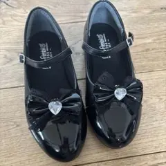 21.5〜22センチ黒いリボン付きフォーマルシューズ