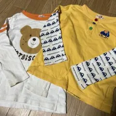 HOTBISCUITS ミキハウス クマプリント 長袖Tシャツ 110cm