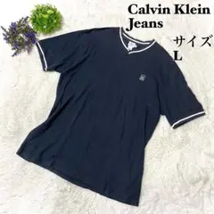 【美品】カルバンクラインジーンズ　Tシャツ　 半袖 ネイビー　ビッグシルエットのサムネイル