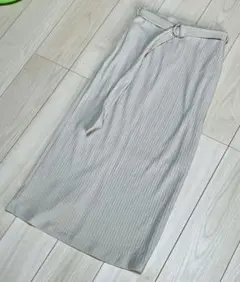 ナノユニバースリブニットロングタイトスカート