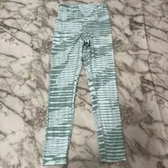 Reebok ストライプ レギンス グリーン系
