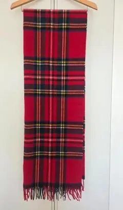 【イギリス製】グレンプリンス　チェック柄マフラー／大判ストール／ブランケット