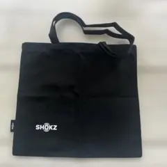値下げ SHOKZ ロゴ入り キャンバストートバッグ ファスナー付 エコバッグ黒