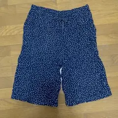 ユニクロ リラコ 水彩調ドット柄 ルームパンツ ネイビー系 2XL(3L)