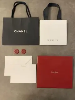CHANEL・MARIHA・Cartier 紙袋、Cartier封筒セット