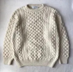 アイルランド製 フィッシャーマン セーター アラン ハンドニット ケーブル編み