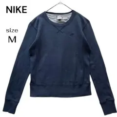 ナイキ NIKE レディース スウェット ワンポイント 刺繍 ネイビー Mのサムネイル