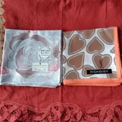 新品未使用　大判ハンカチ2枚セット　ピエール・バルマン　イブ・サンローラン