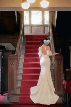 【美品】ウェディングドレス　オフショルダー　ソフトマーメイド