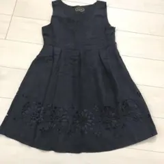 nano・universe broderie&coベロアワンピース