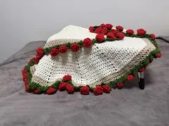 花束ブランケット　ブーケブランケット　ハンドメイド　バラ　直径約87cm