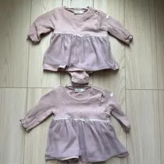 SLAP SLIP ロンパース ピンク　ベビー服　レース　双子