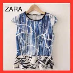 ZARA ペプラムトップス　オシャレ　デザイン